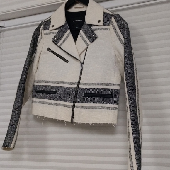 Club Monaco Jackets & Blazers - Club Monaco white and dark grey cropped jacket